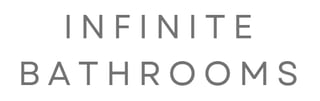 Gray text logo reading Infinite Bathrooms on white background